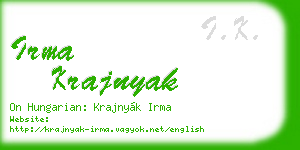 irma krajnyak business card